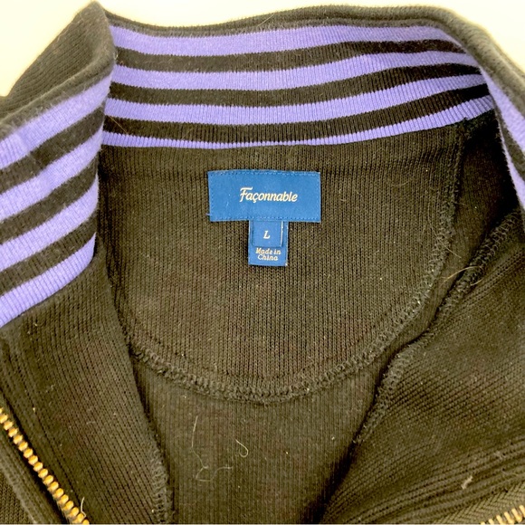 Faconnable Cotton Half Zip - Size Large - Picture 3 of 7